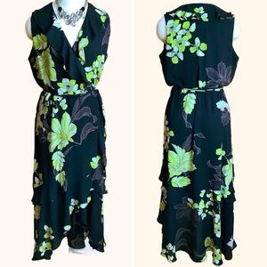 JOSEPH RIBKOFF Black Floral Maxi Dress Size 12